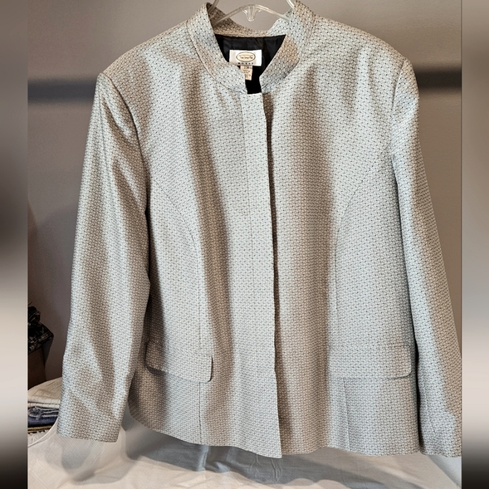 Talbots Woman Jacket, Grey and Black, size 20